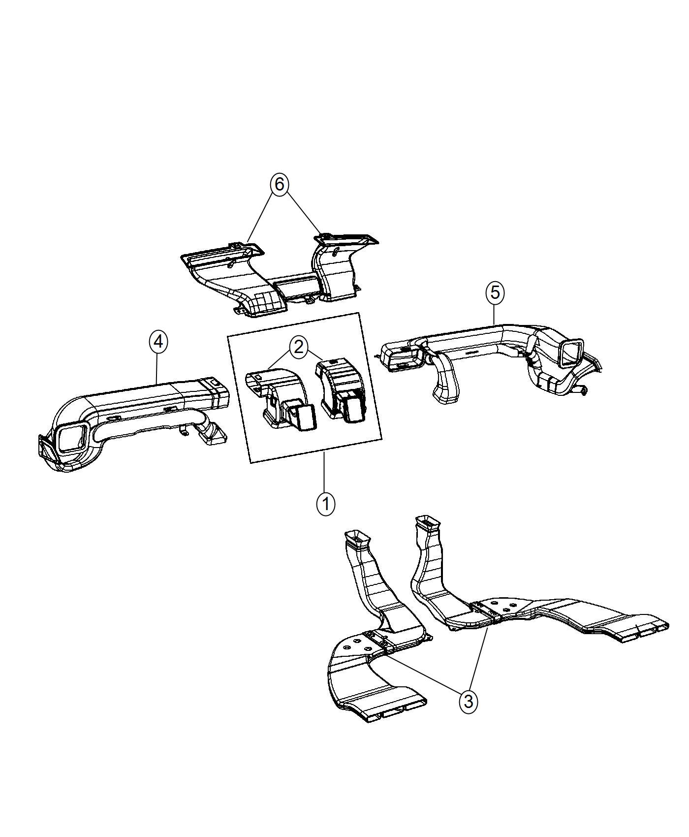 Diagram Ducts, Front [Headlamp Off Time Delay]. for your 2014 Chrysler 200   