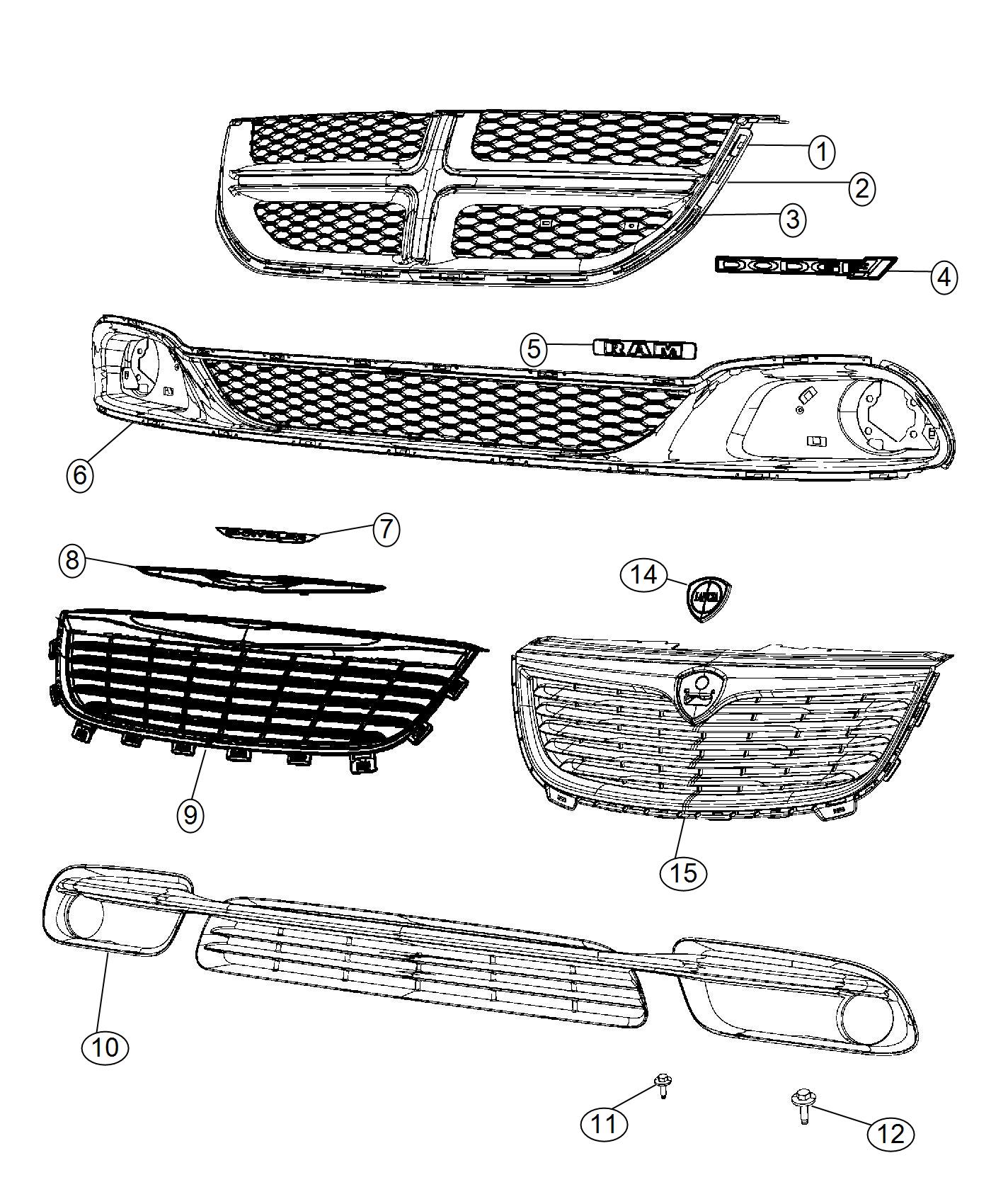 Diagram Grilles. for your Chrysler 300 M 