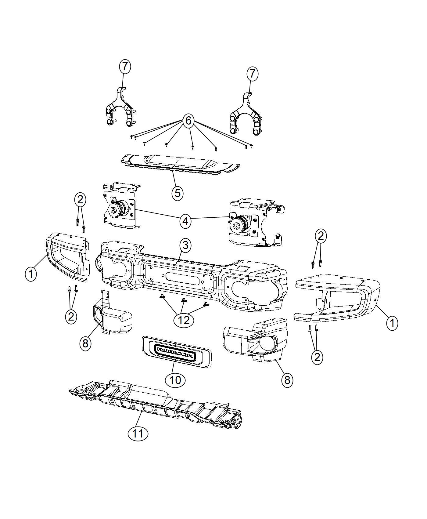 Diagram Bumper. for your 1999 Jeep Wrangler   