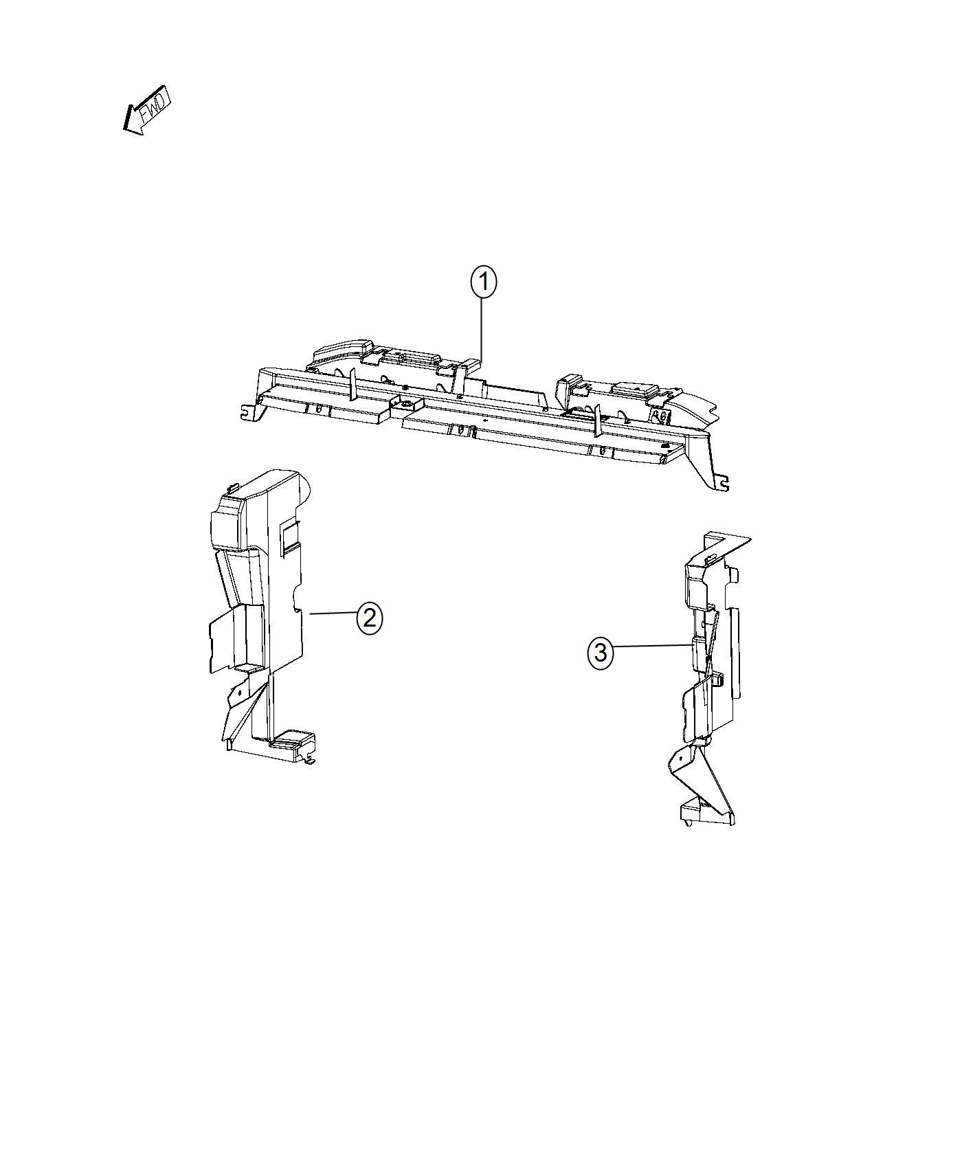 Diagram Radiator Shields, Seals, Baffles. for your 2014 Jeep Cherokee   