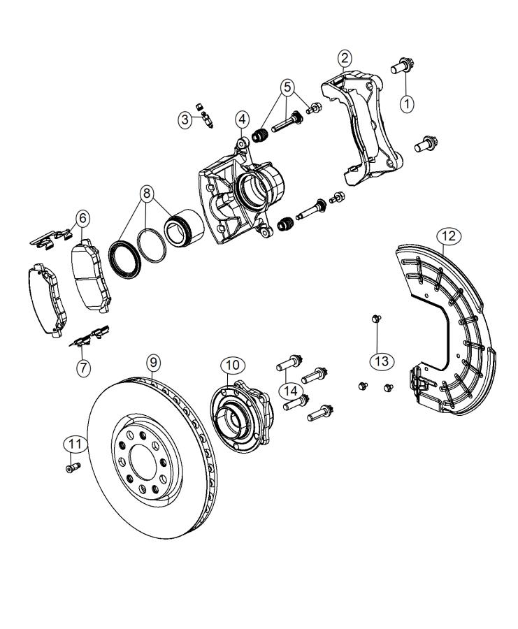 Diagram Brakes, Front. for your 2001 Chrysler 300  M 