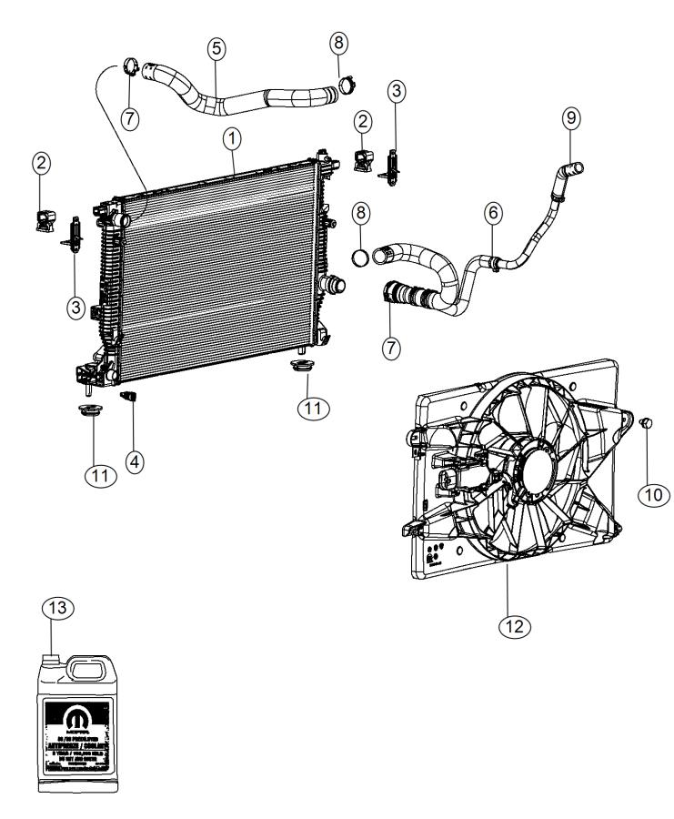 Diagram Radiator and Related Parts. for your Dodge Dart  