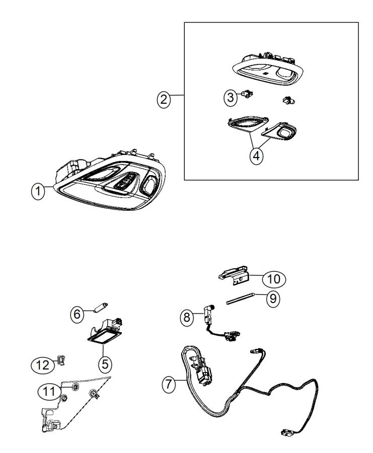 Diagram Lamps, Interior. for your 2000 Chrysler 300  M 