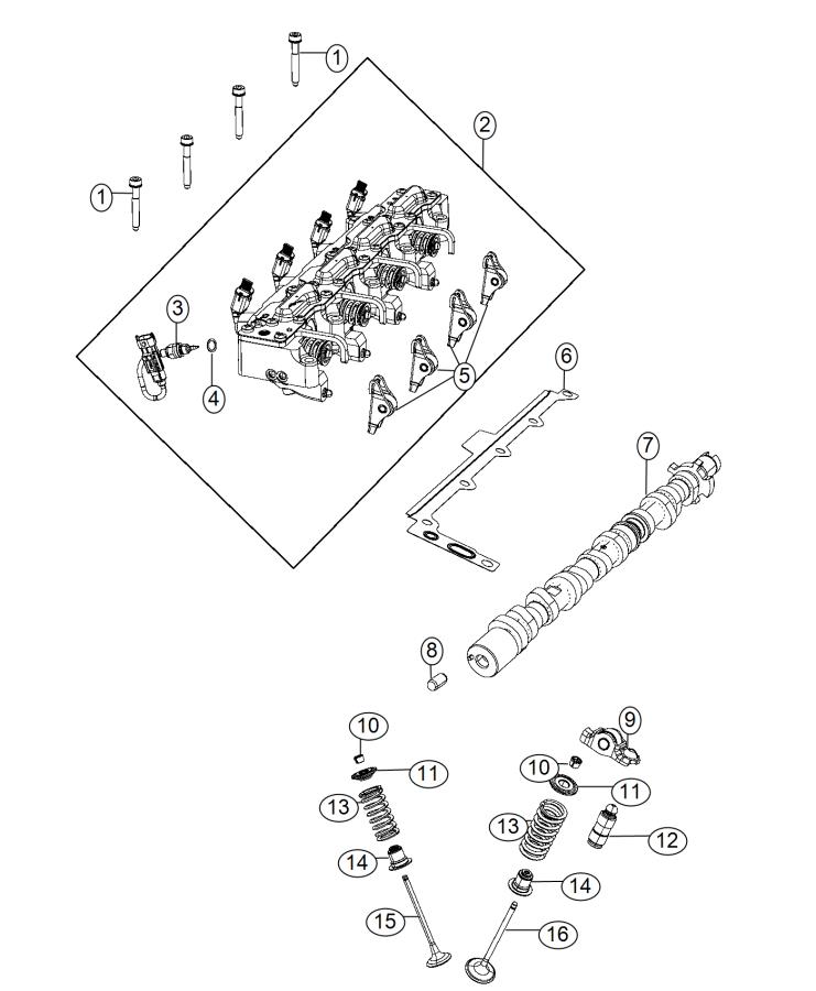 Diagram Camshafts And Valvetrain 2.4L [2.4L I4 MultiAir Engine]. for your Dodge Dart  