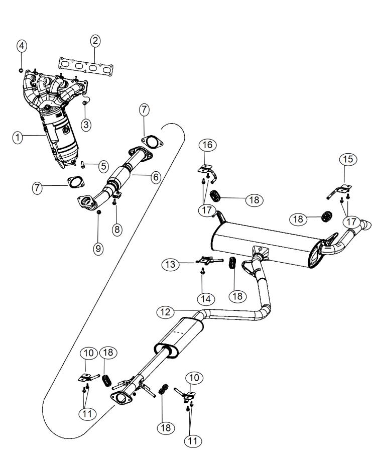 Diagram Exhaust System. for your Dodge Dart  