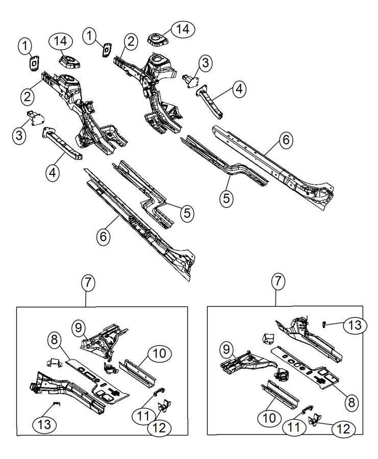 Diagram Frame. for your 2014 Dodge Dart   