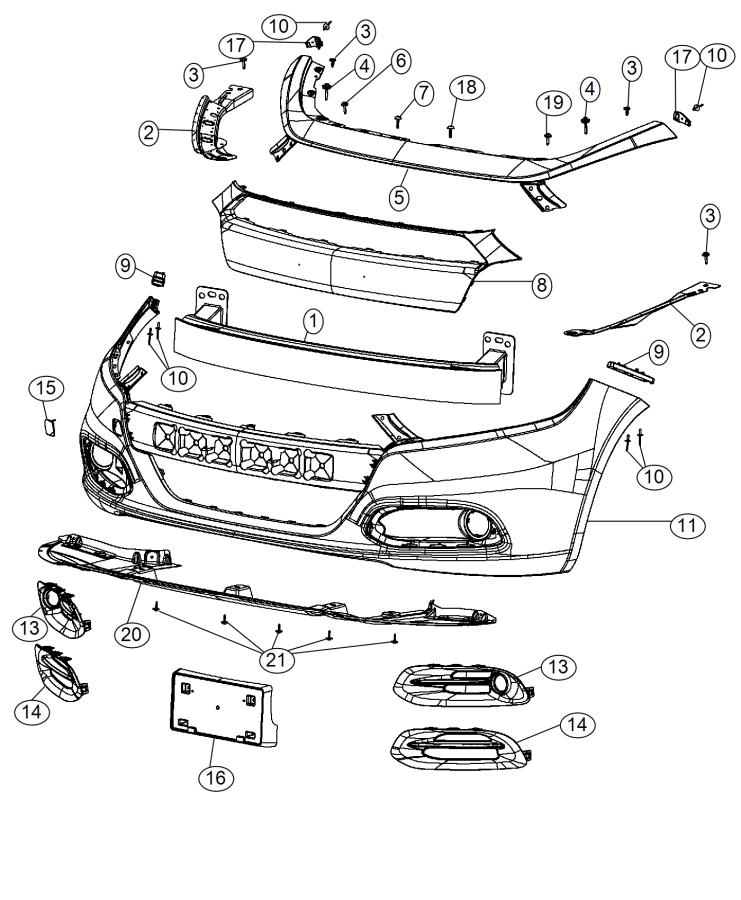 Diagram Fascia, Front. for your Dodge Dart  