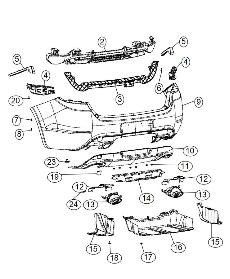 Diagram Fascia, Rear. for your Dodge