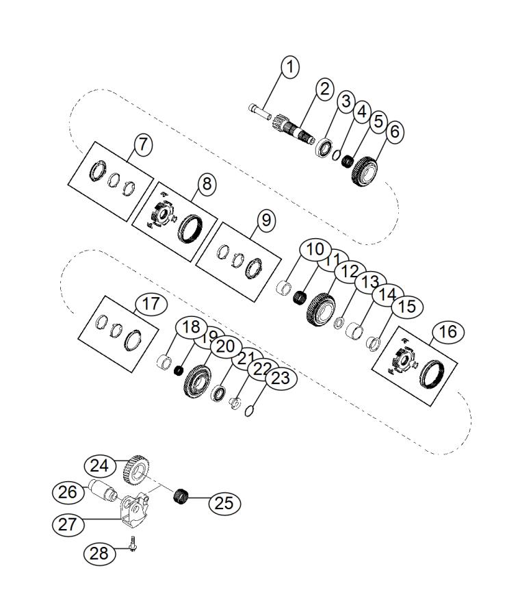 Upper Secondary Shaft Assembly. Diagram