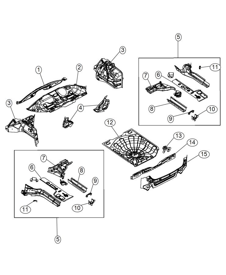 Diagram Floor Pan Rear. for your 2014 Dodge Dart   