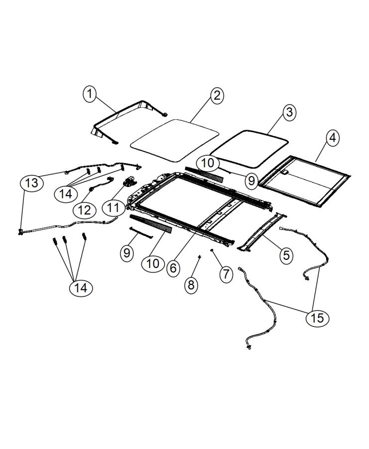 Diagram Sunroof and Related Parts. for your 2000 Chrysler 300  M 