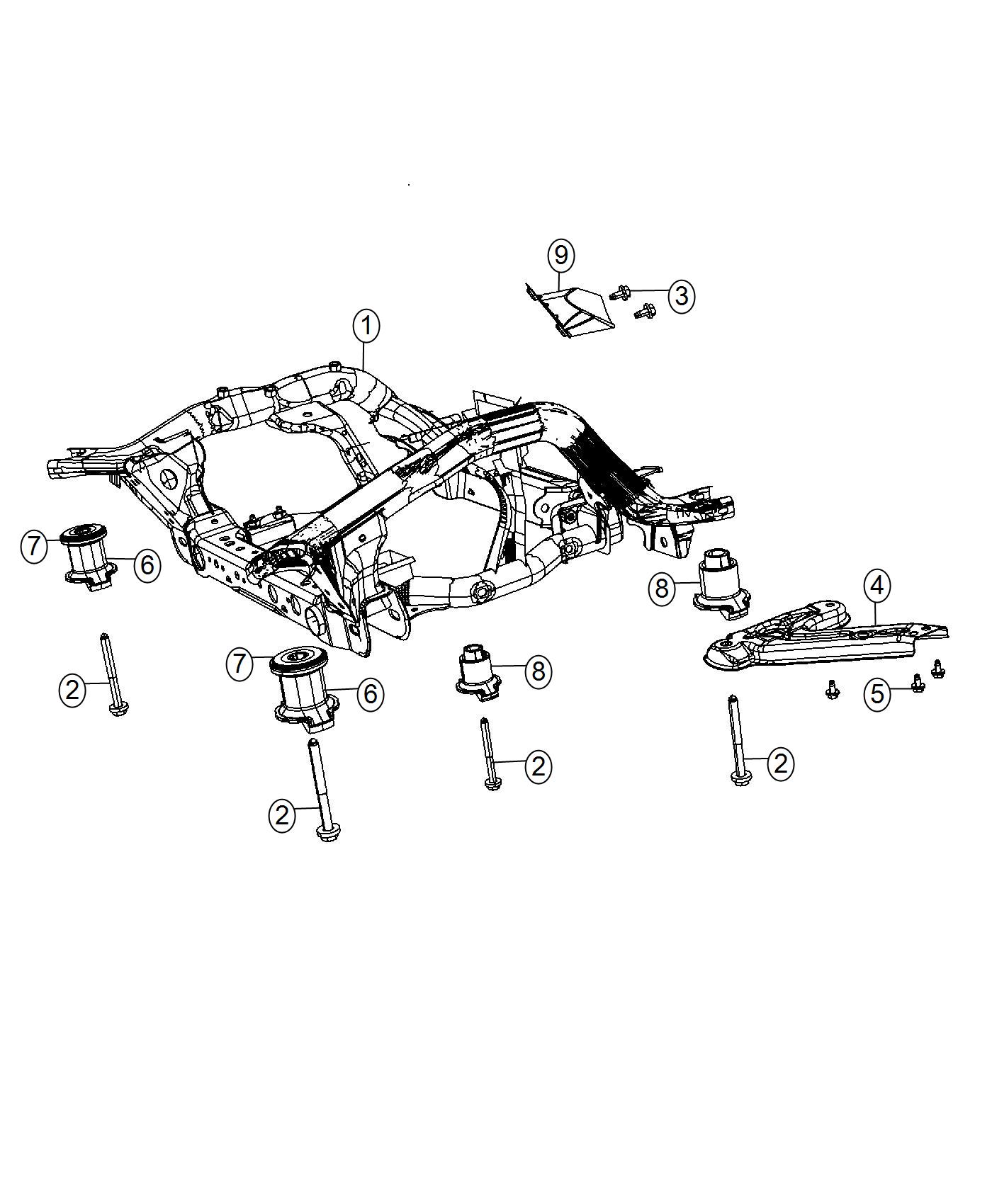 Diagram Cradle, Front Suspension. for your 2003 Chrysler 300  M 