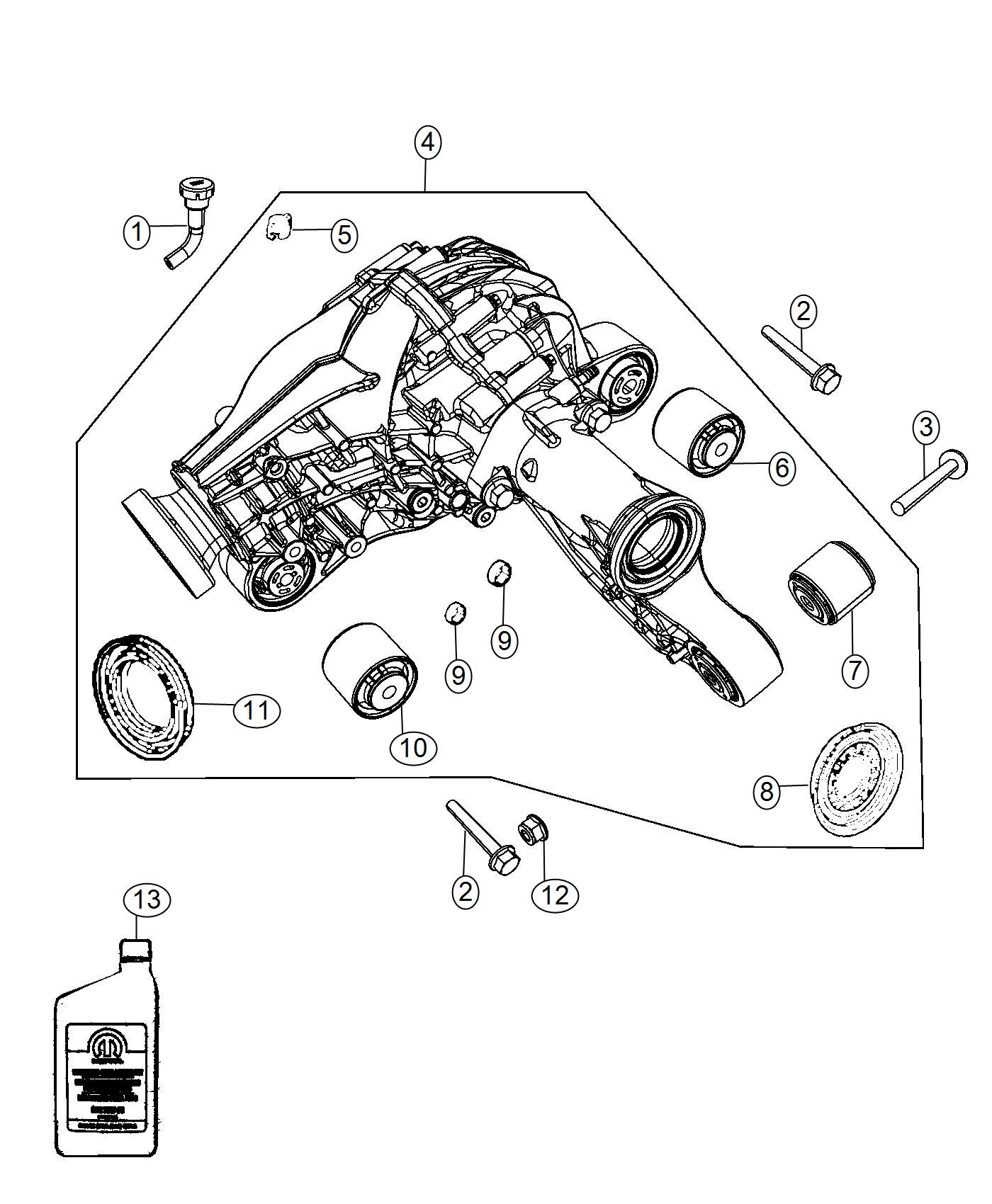 Diagram Differential Housing and Components. for your 2002 Chrysler 300  M 