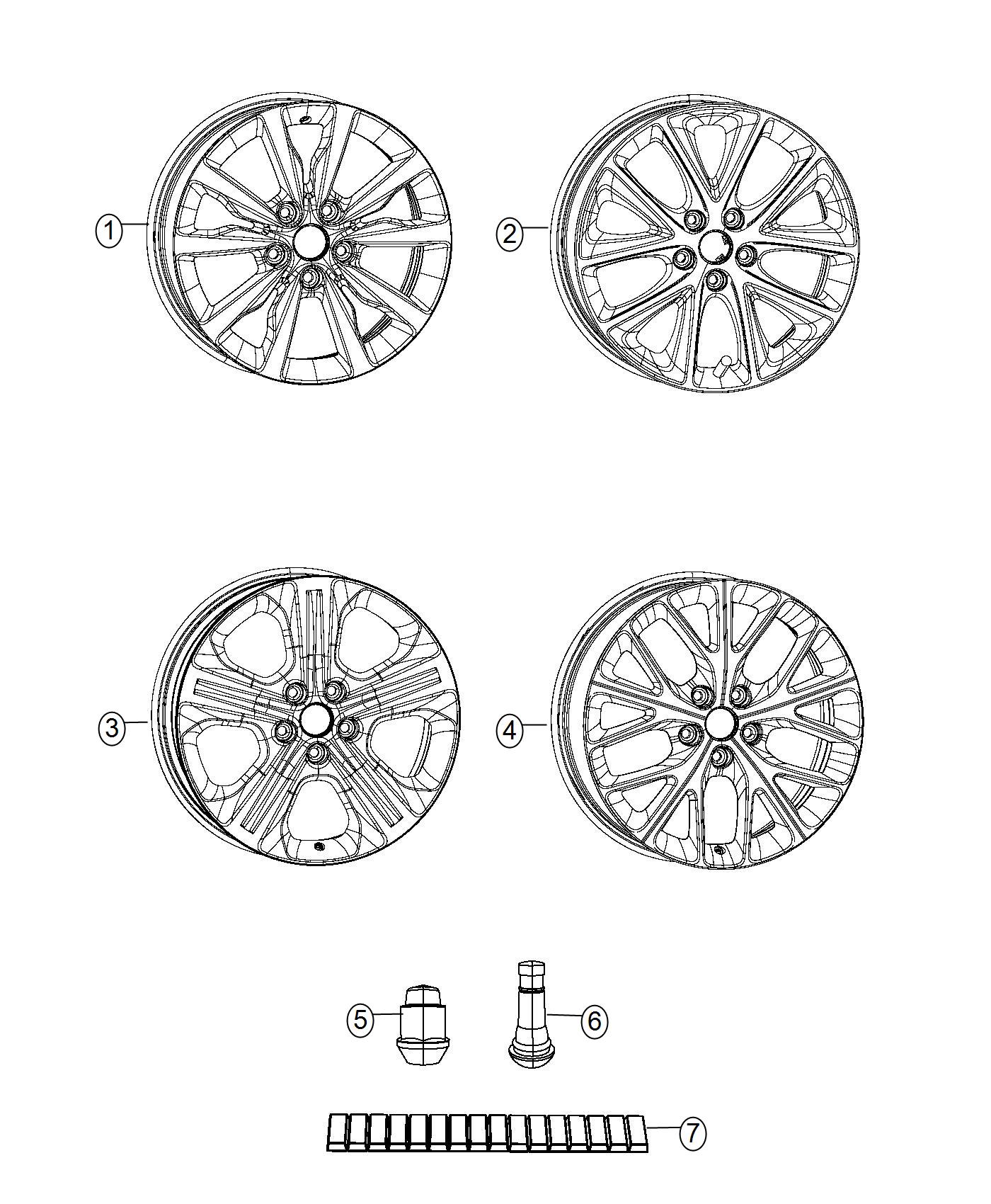 Diagram Wheels and Hardware. for your 2012 Dodge Charger   