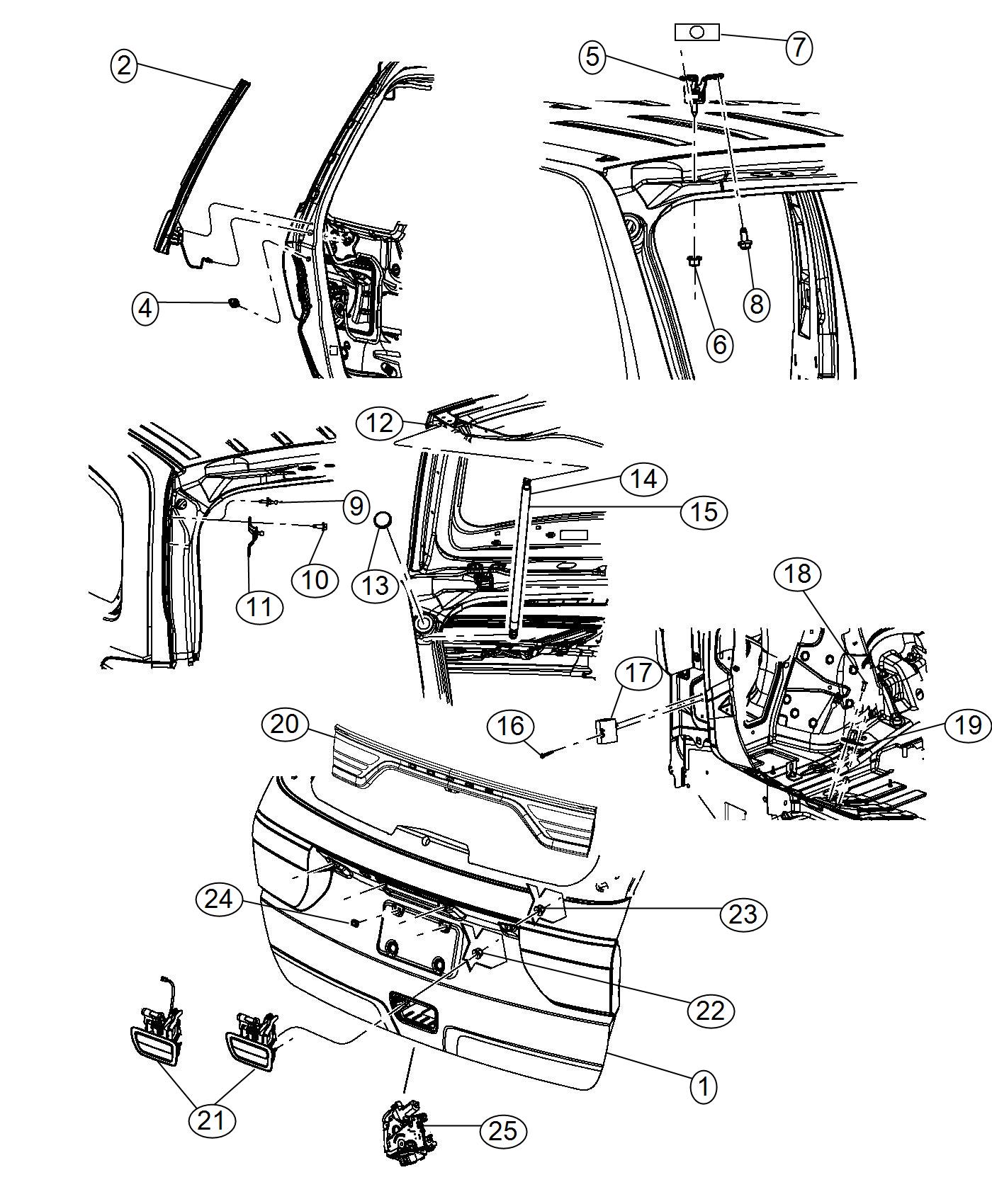 Diagram Liftgate. for your 2014 Dodge Dart   