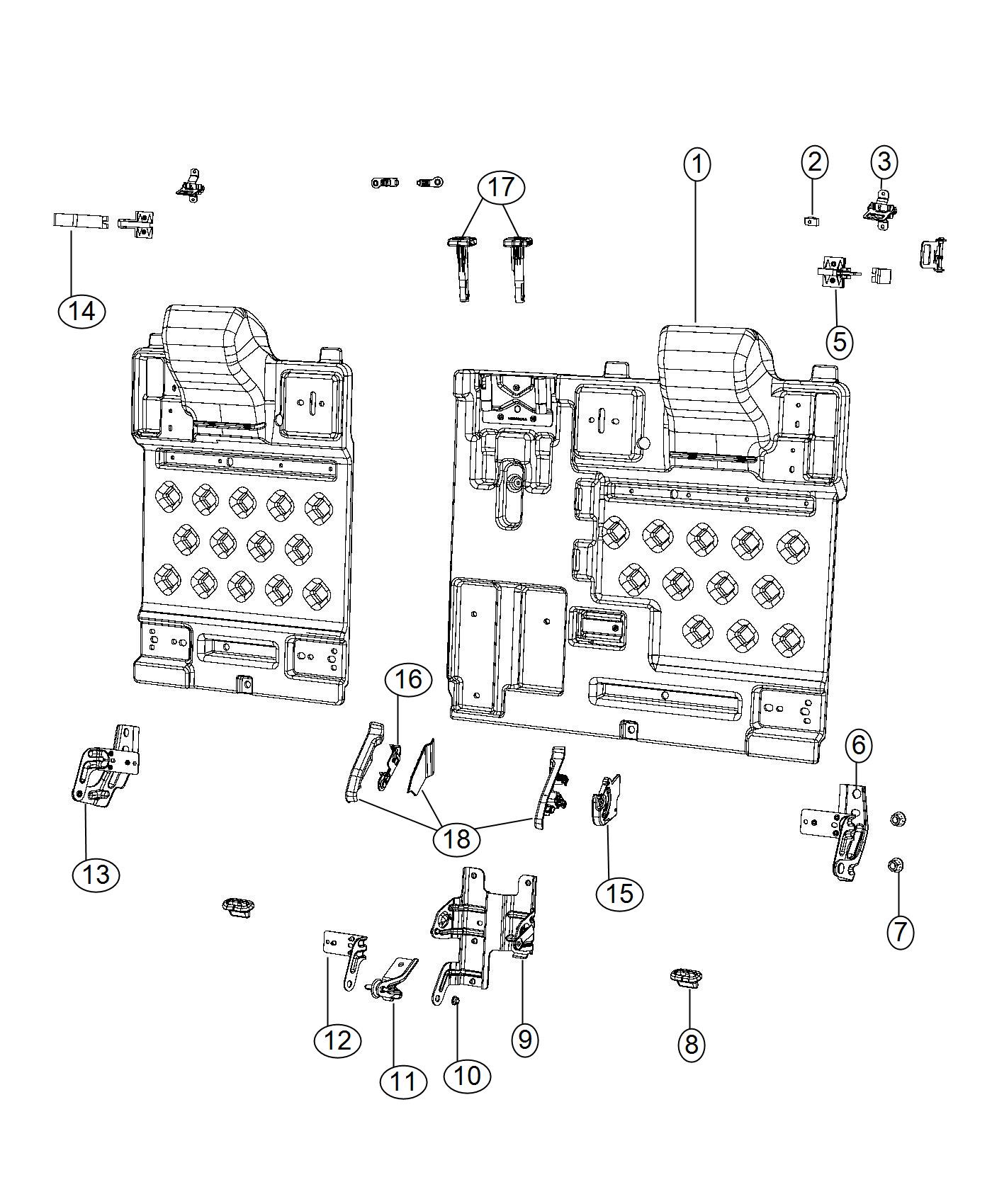 Diagram Rear Seat - Split Seat Back. for your Chrysler 300  M