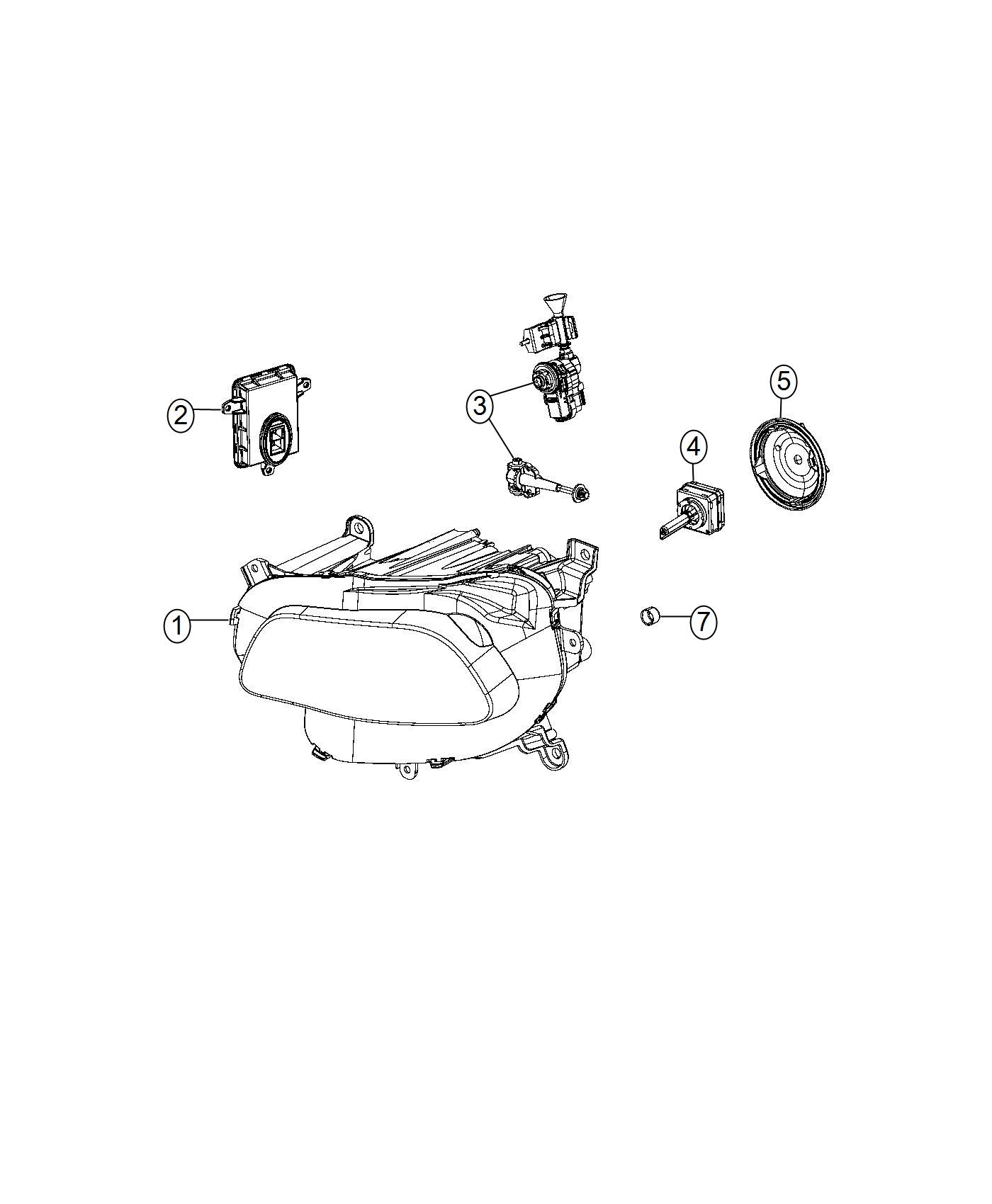 Diagram Lamps, Front Headlamp. for your Jeep Cherokee  