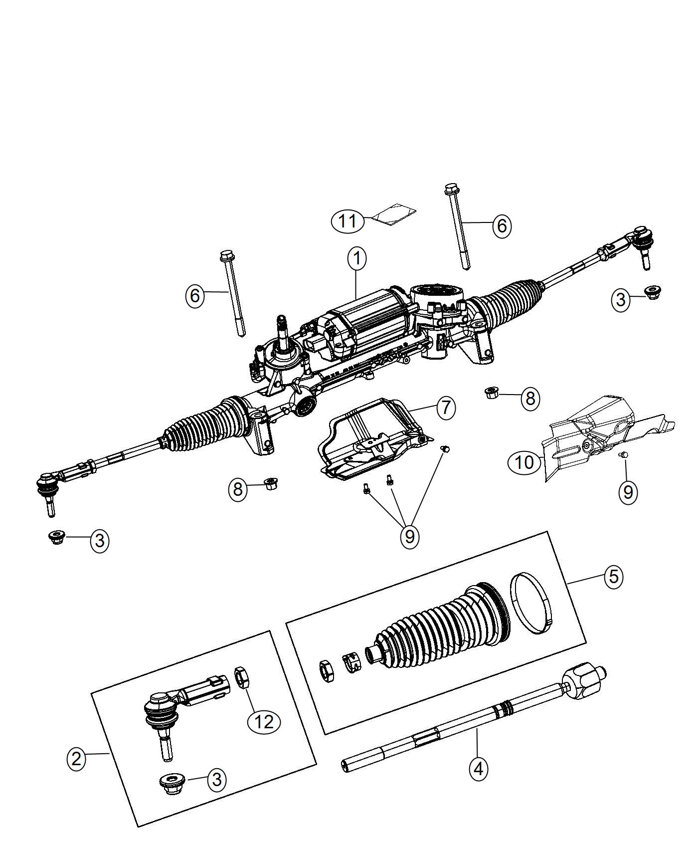 Diagram Gear Rack and Pinion. for your 2012 Chrysler 200   