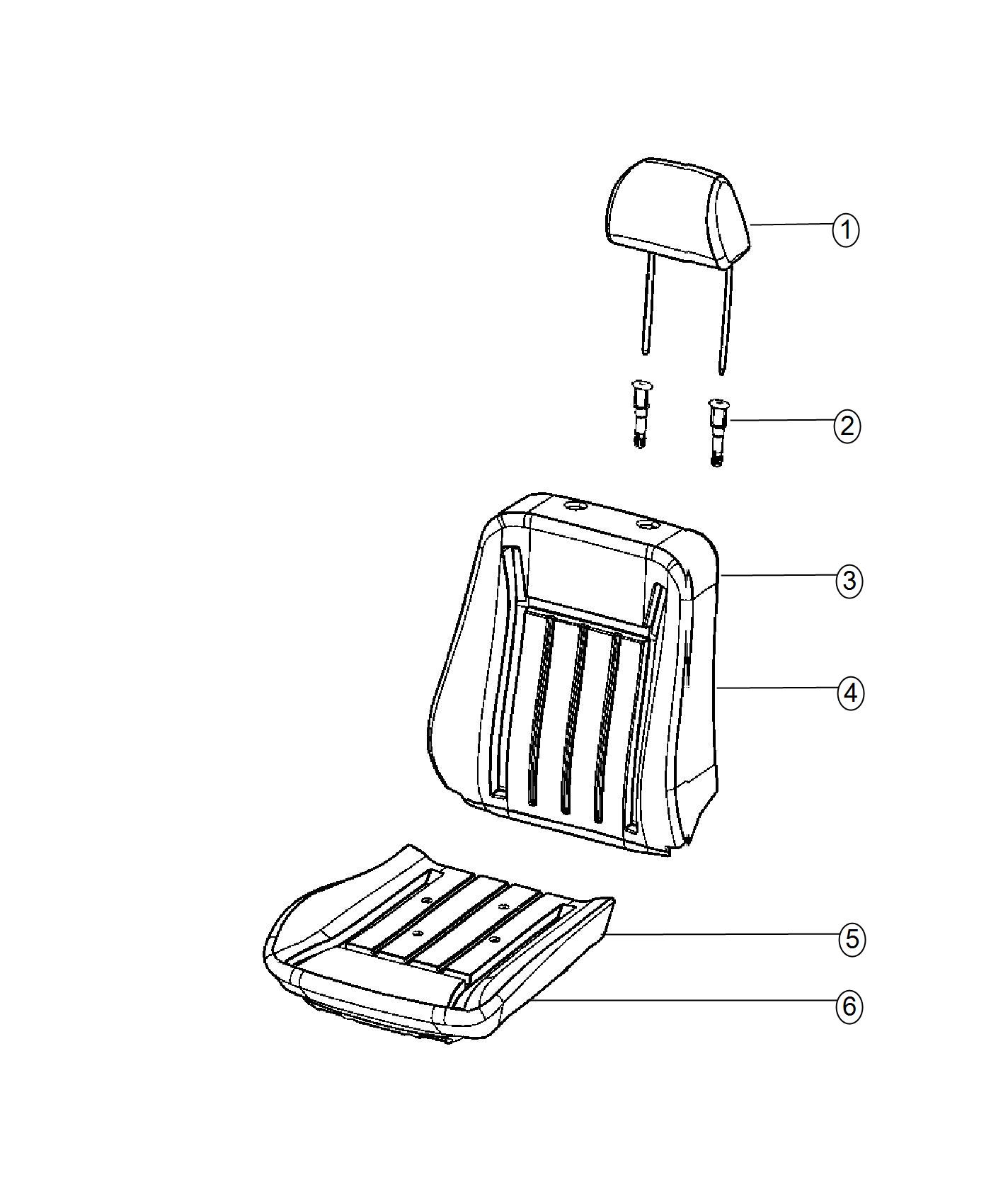 Diagram Front Seat - Bucket - Trim Code [XL]. for your 2012 Dodge Durango   