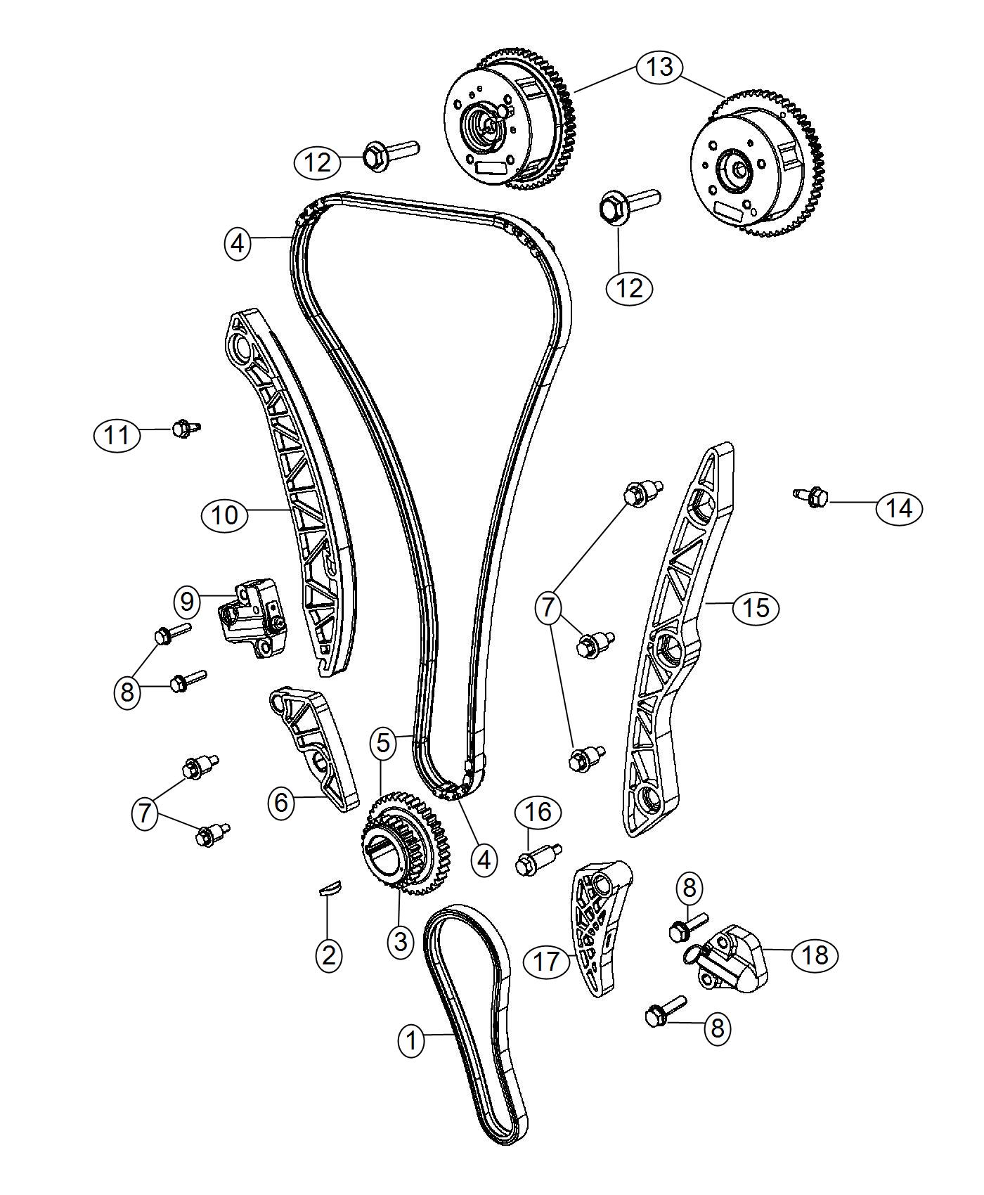 Diagram Timing System 2.0L [2.0L I4 DOHC 16V Dual VVT Engine]. for your Jeep Patriot  