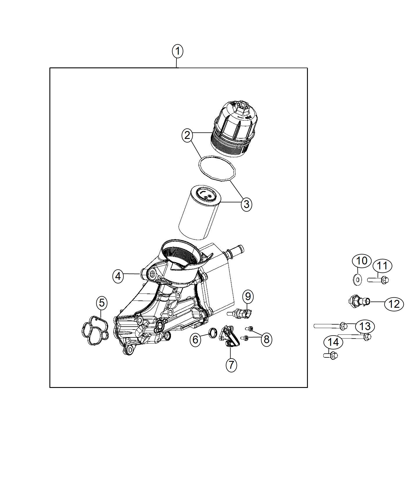 Engine Oil Filter And Housing/Cooler Assembly 3.0L Diesel [3.0L V6 Turbo Diesel Engine]. Diagram