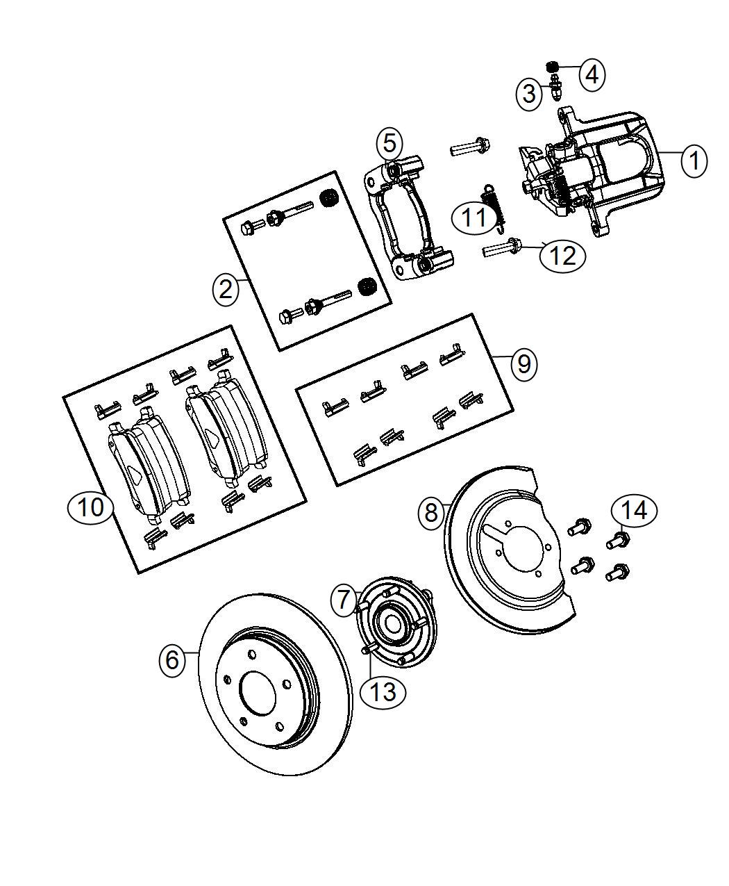 Brakes, Rear Disc. Diagram