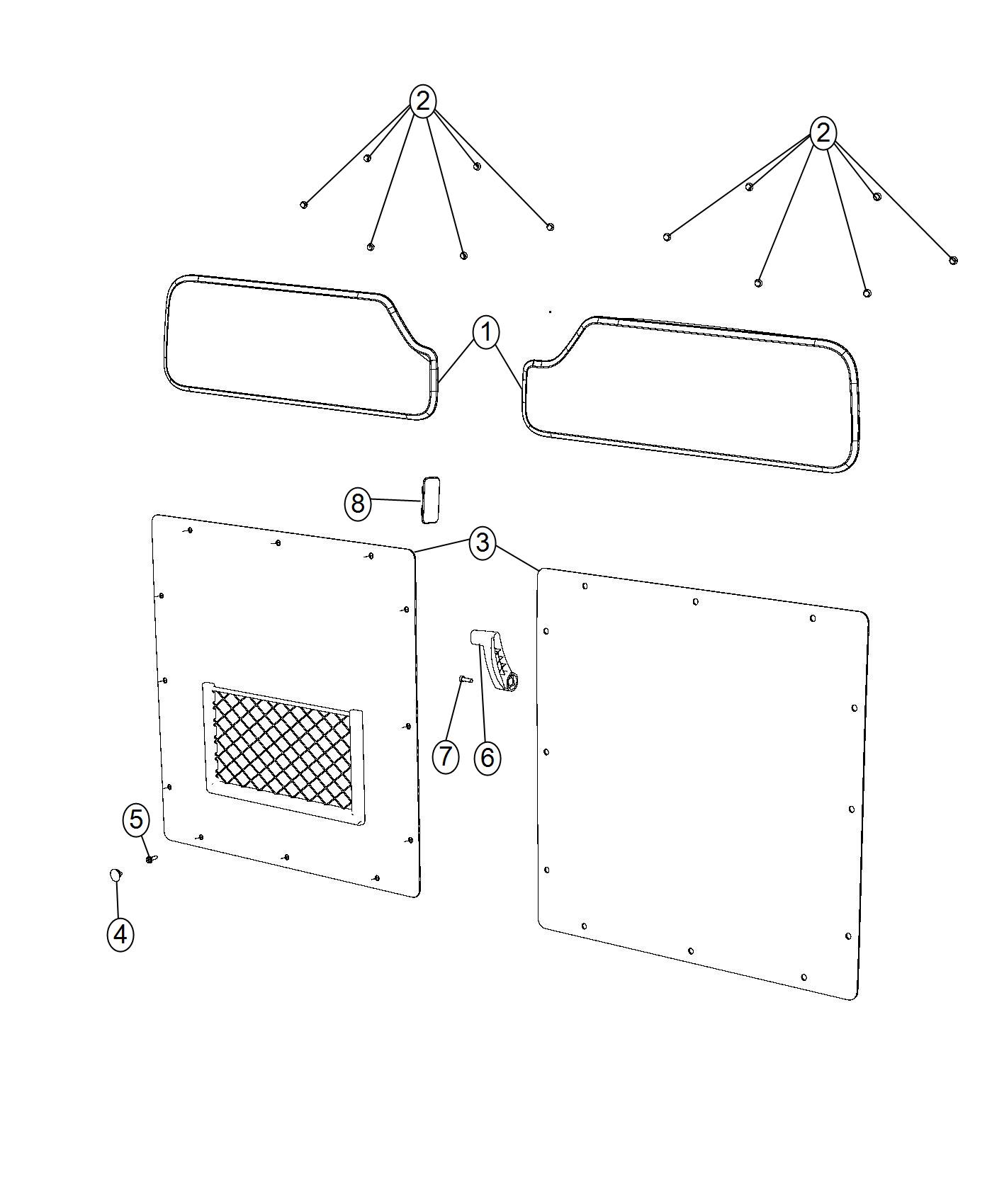 Diagram Door Trim Panels, Rear. for your Ram ProMaster  