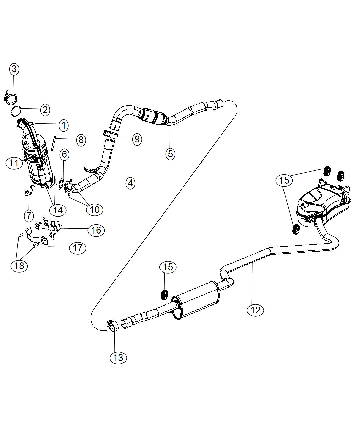 Diagram Exhaust System. for your 2006 Dodge Ram 3500   