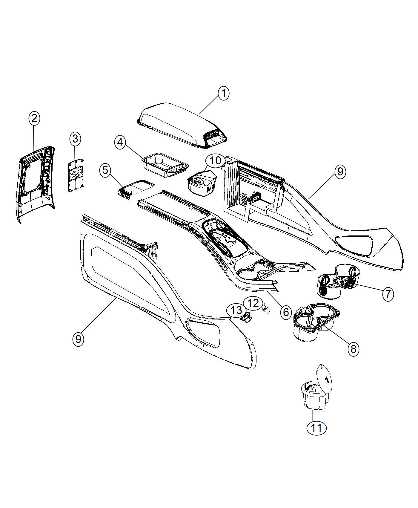 Diagram Floor Console. for your Dodge Journey  