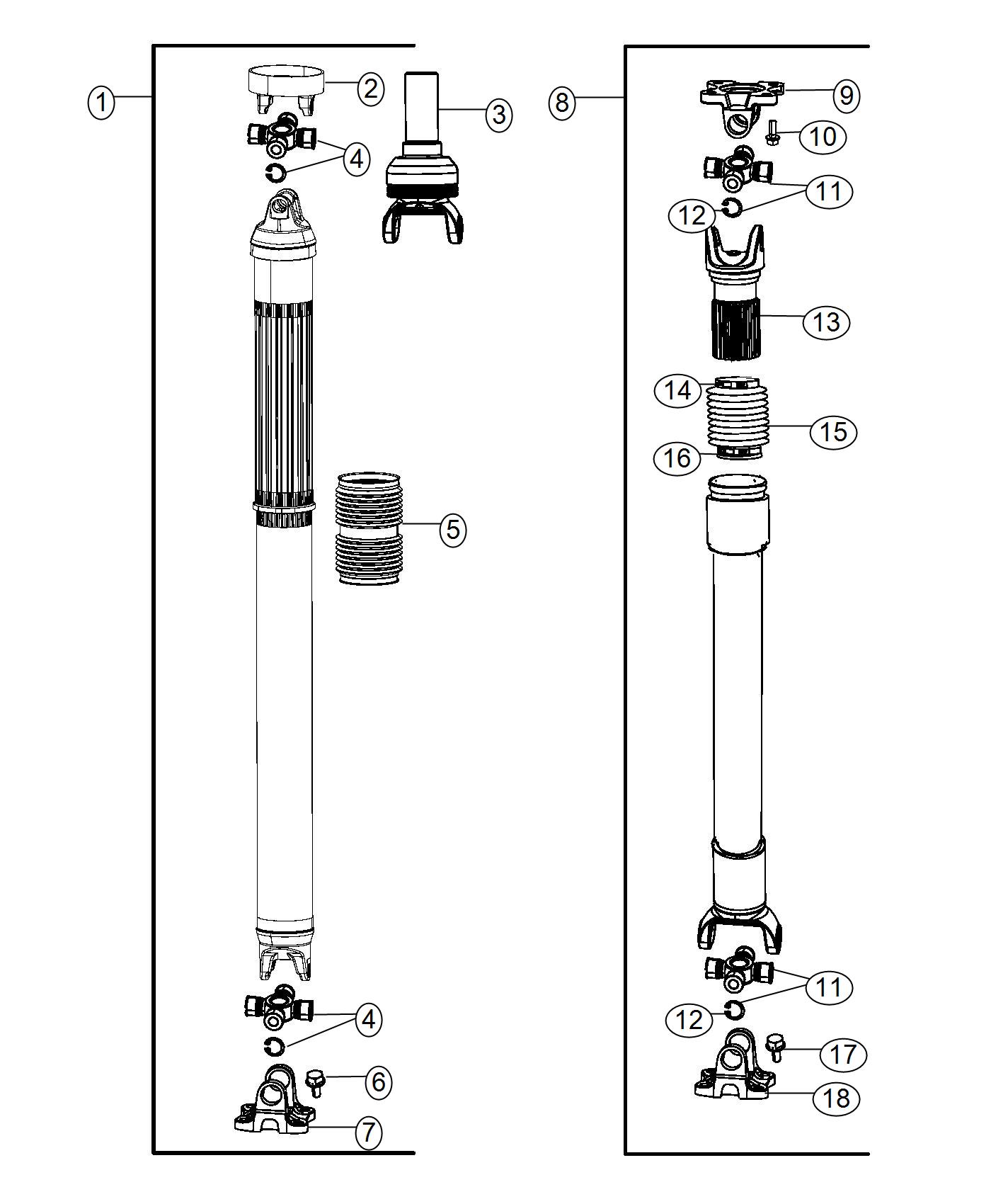 Diagram Shaft, Drive, 1-Piece. for your Chrysler 300  M