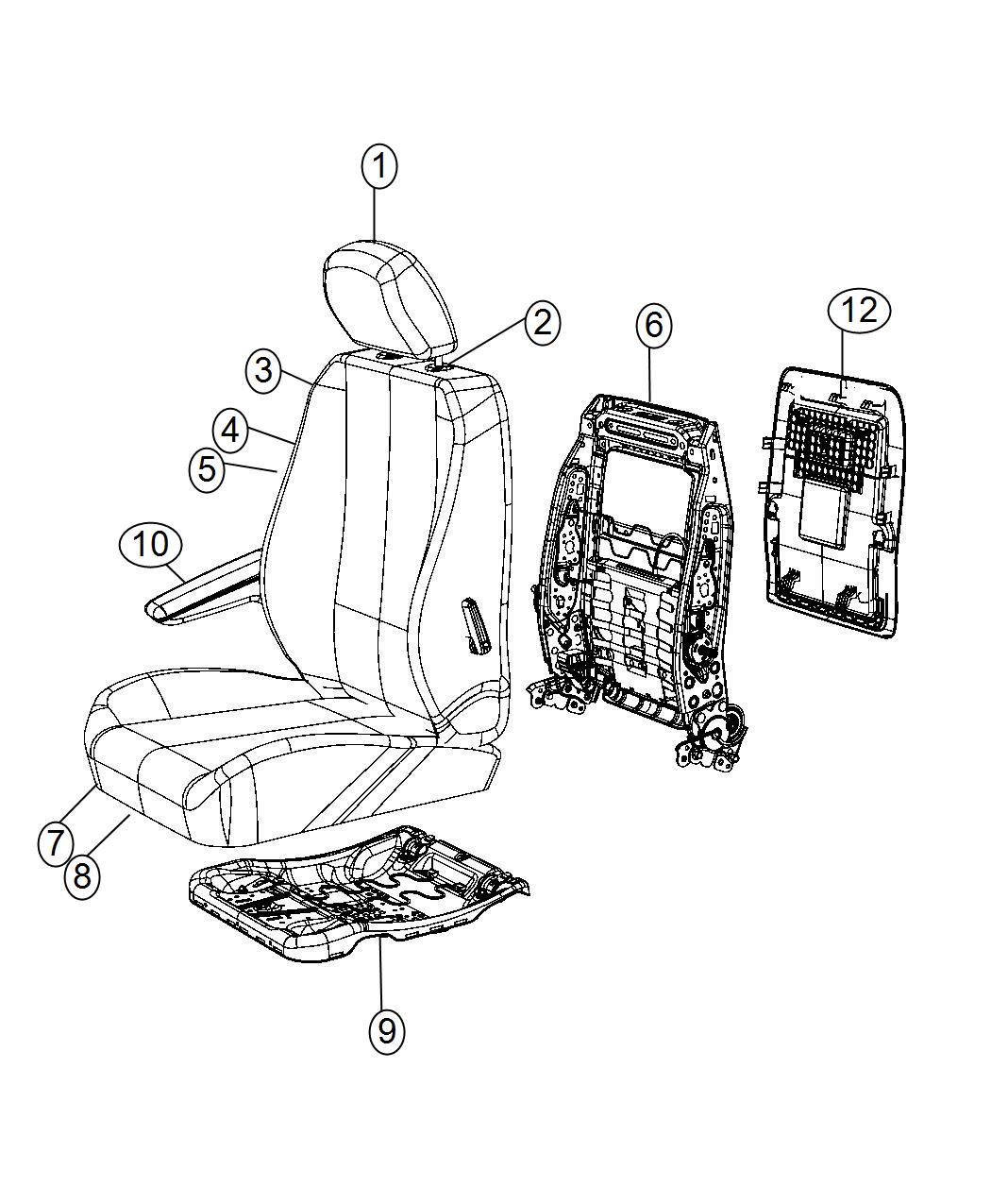 Front Seat - Trim Code [AL]. Diagram