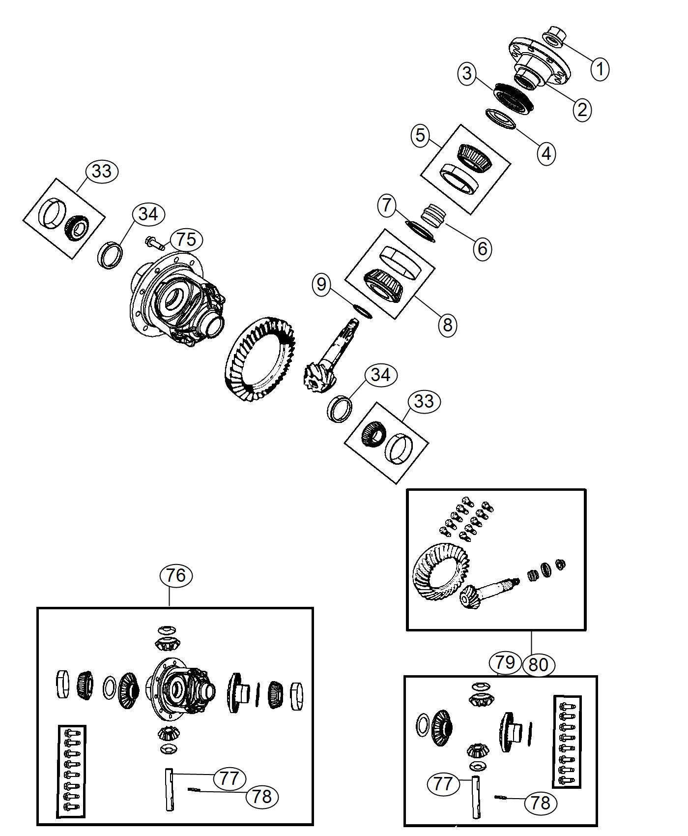 Diagram Differential Assembly. for your 2014 Jeep Wrangler   