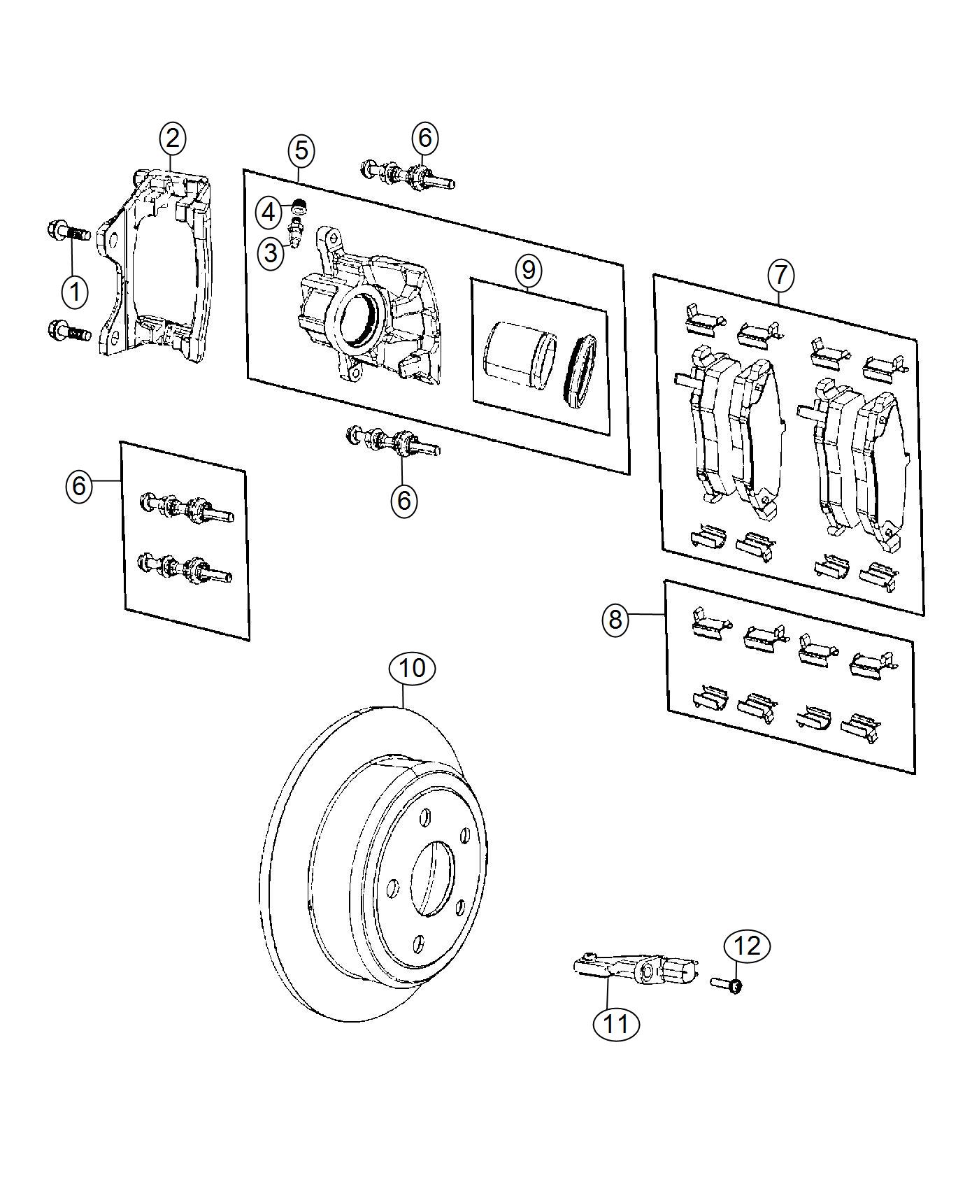 Diagram Brakes,Rear,Disc. for your Jeep Wrangler  