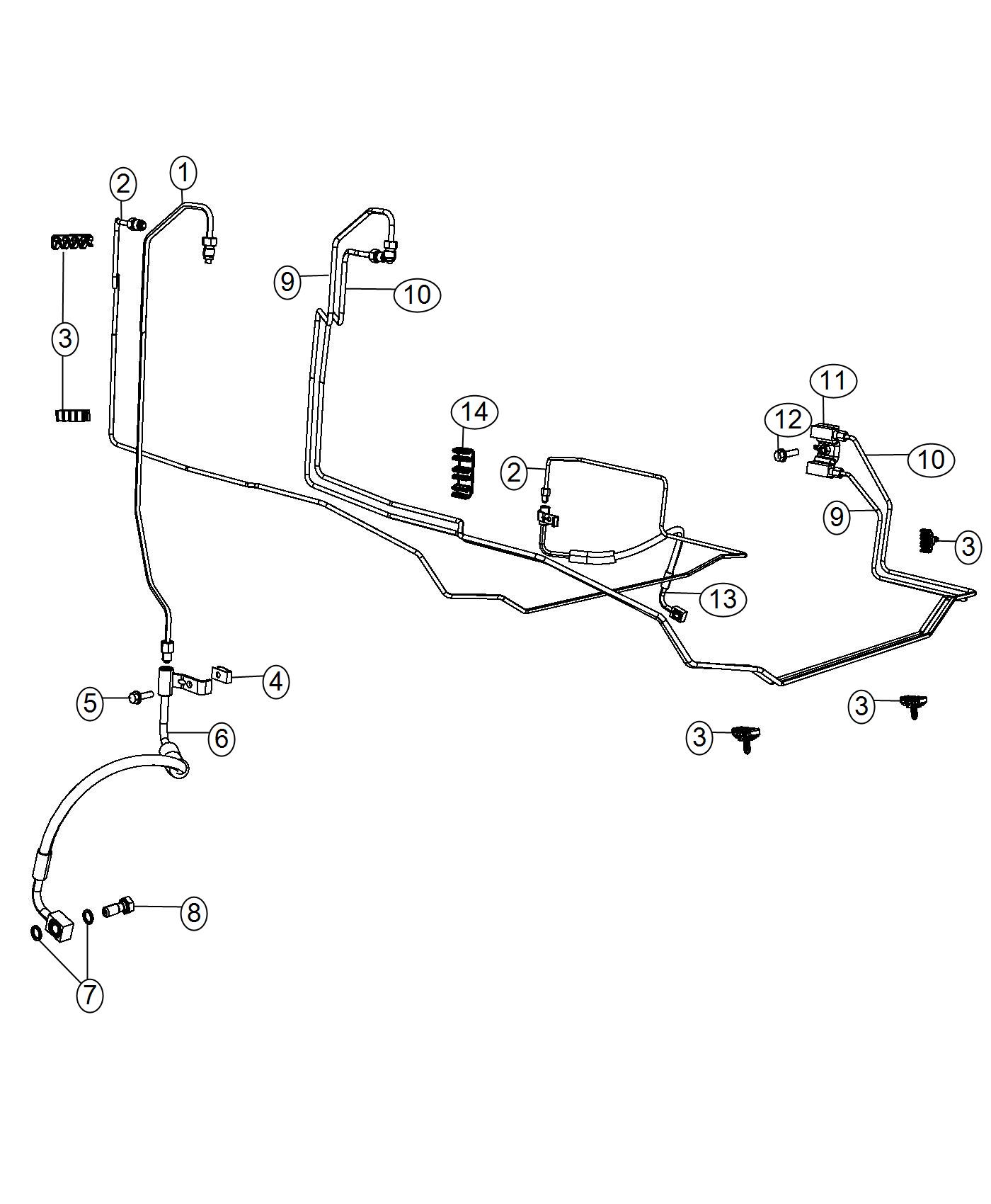 Brake Tubes and Hoses,Front. Diagram