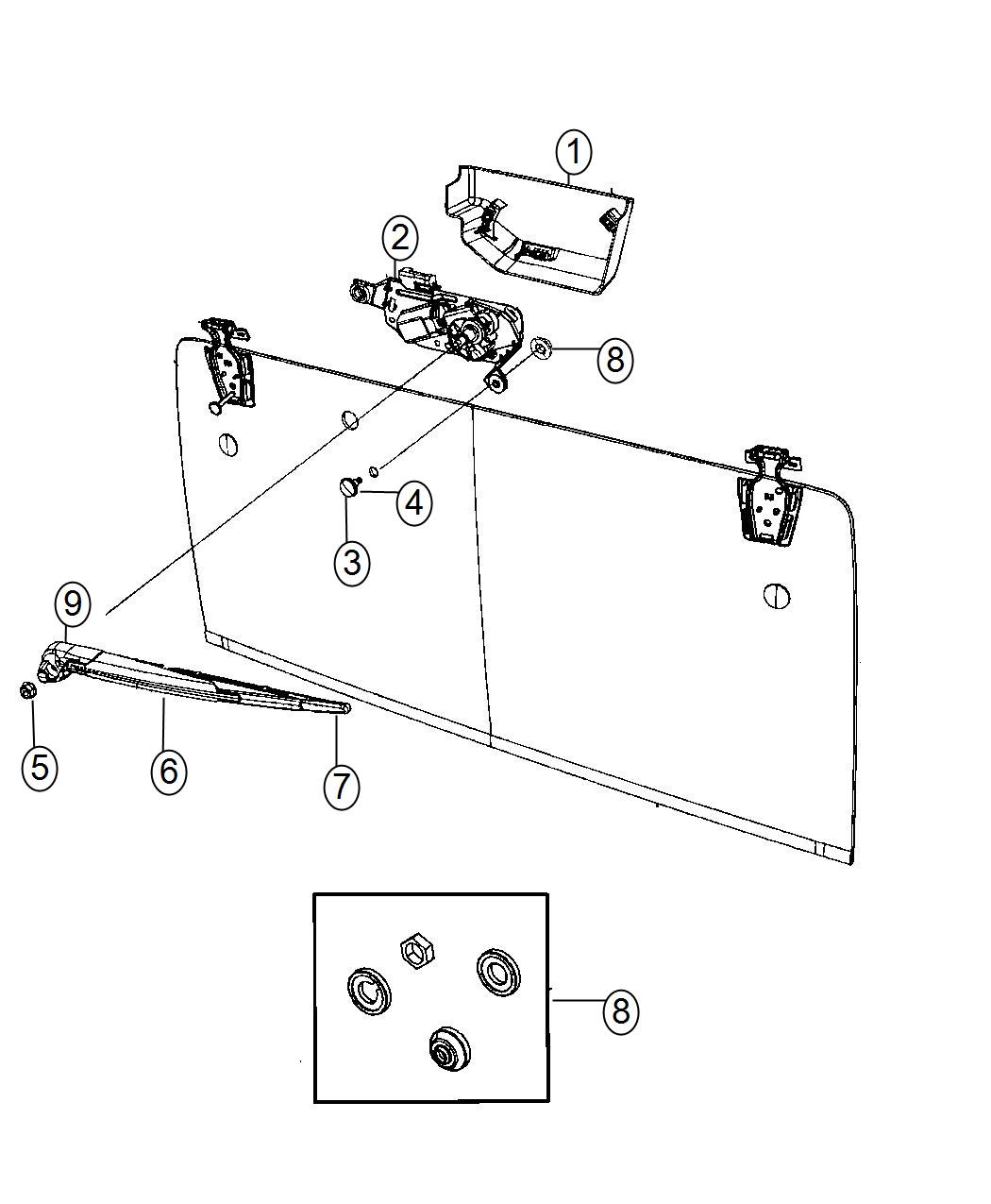 Diagram Rear Wiper System. for your Jeep