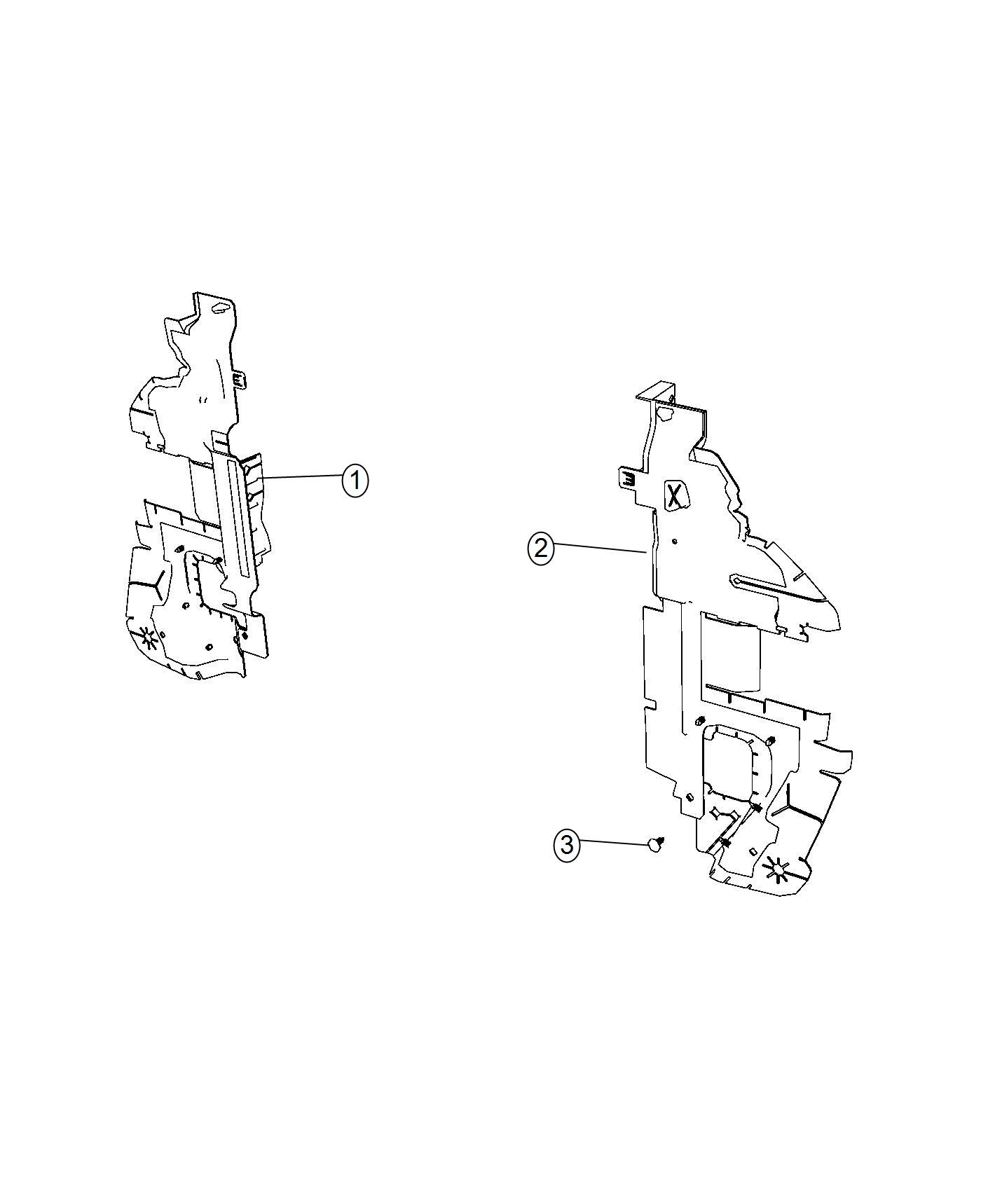 Diagram Radiator Seals, Shields, Shrouds, and Baffles. for your 2023 Ram 1500   