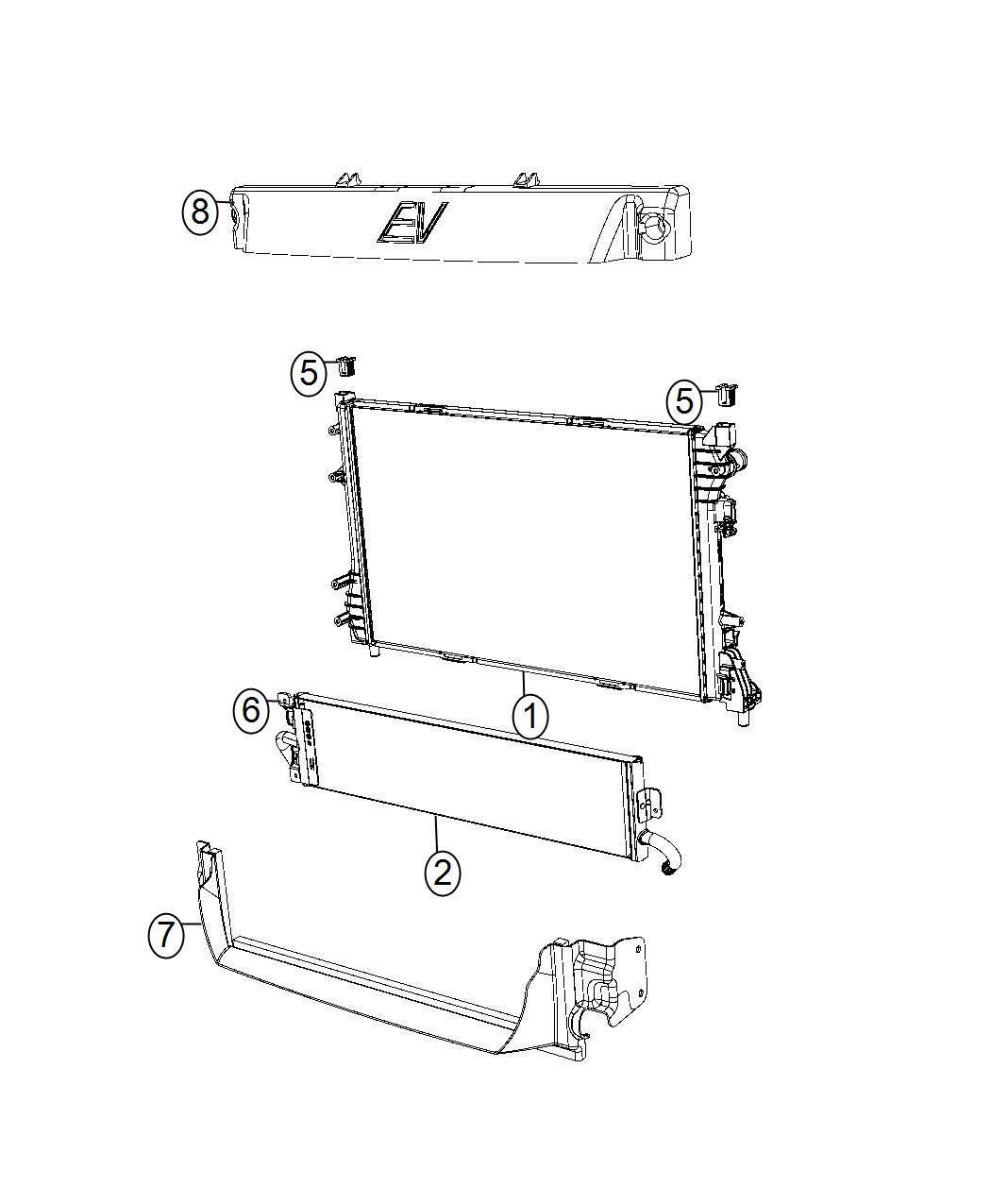 Diagram Radiator and Related Item. for your 2004 Chrysler 300  M 