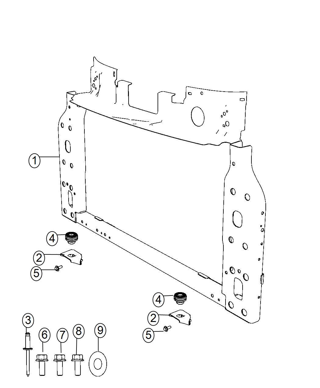 Diagram Radiator Support. for your Fiat 500X  