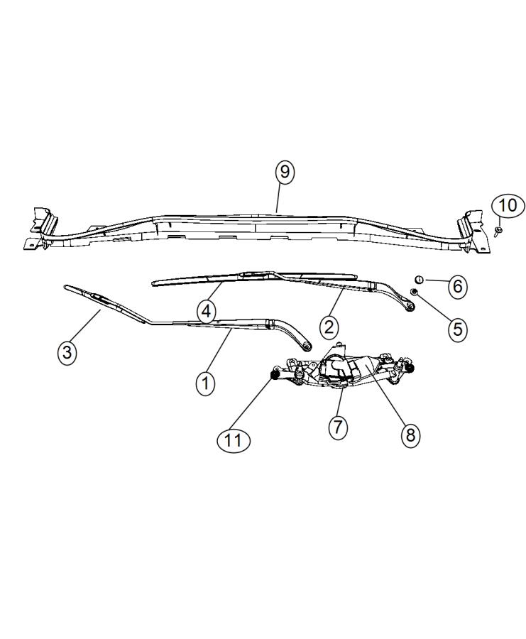 Diagram Front Wiper System. for your Chrysler 300  M