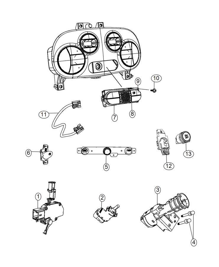 Diagram Switches Instrument Panel. for your Fiat 500X  