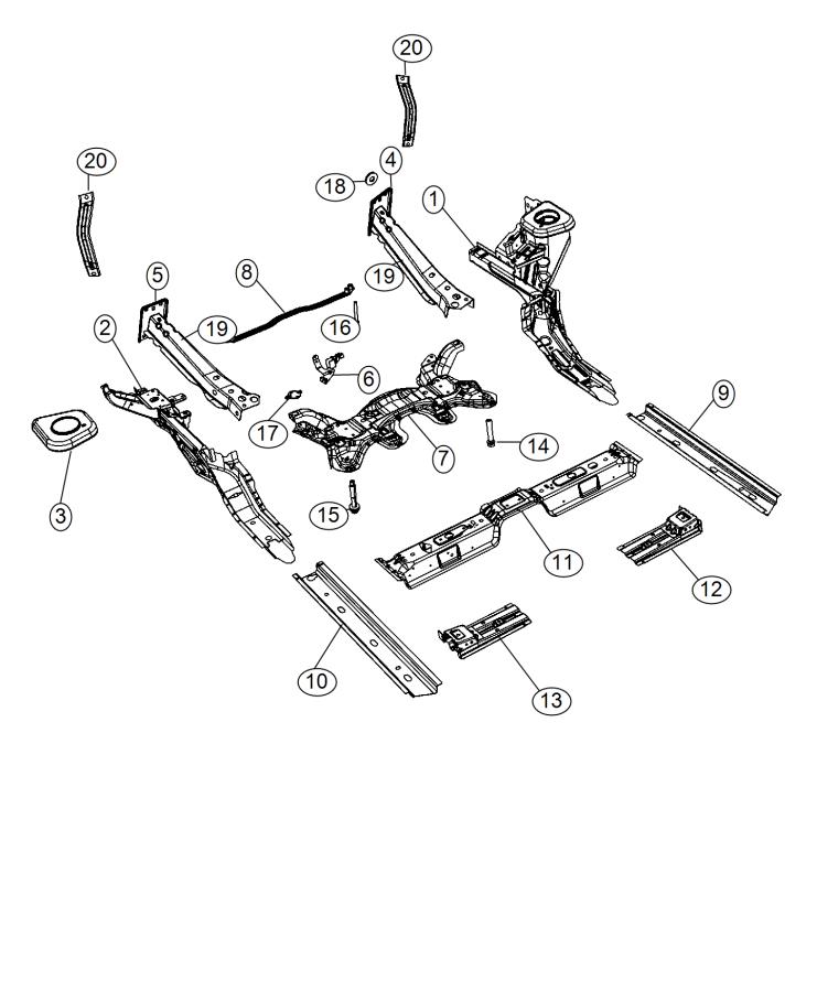 Diagram Frame, Front. for your Fiat 500X  