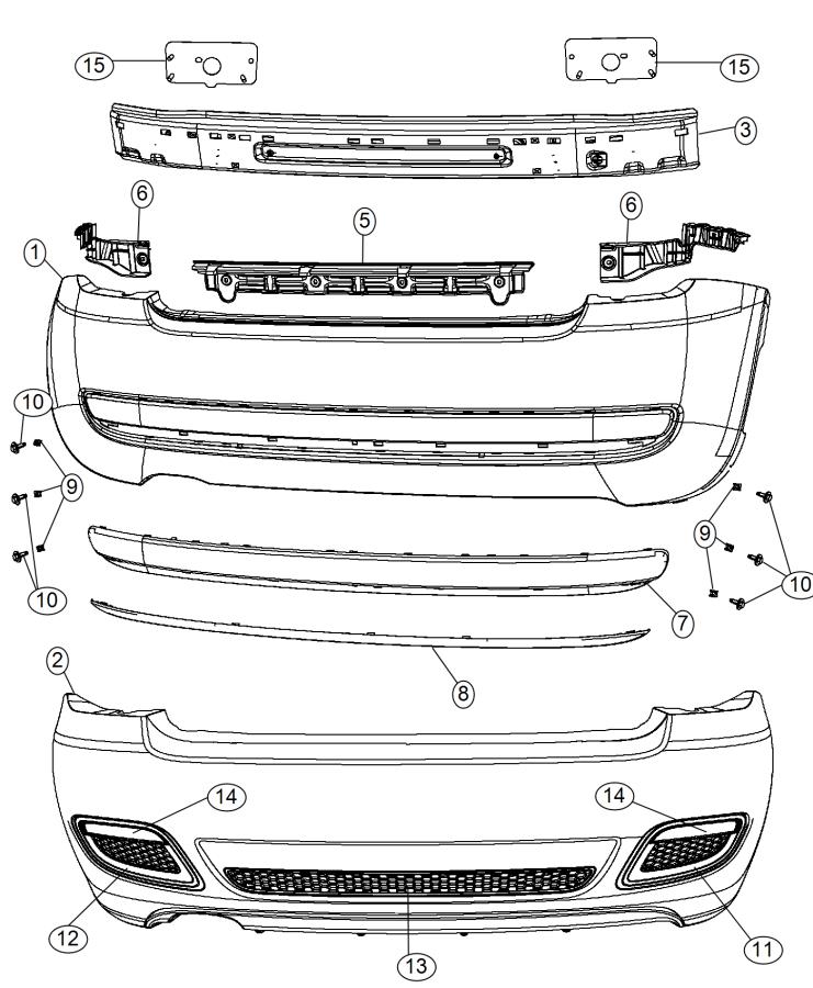 Diagram Fascia, Rear. for your 2010 Dodge Journey   