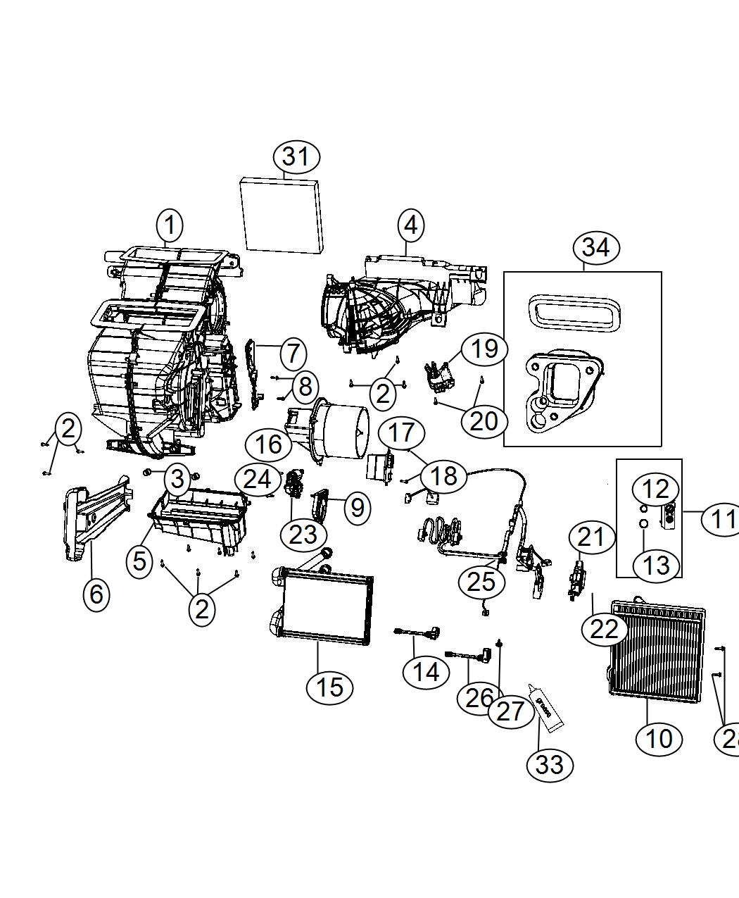 Diagram A/C and Heater Unit. for your 2000 Chrysler 300  M 