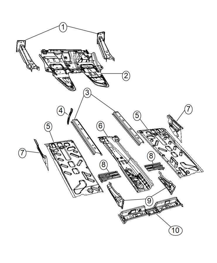 Diagram Front Floor Pan. for your Fiat 500T  