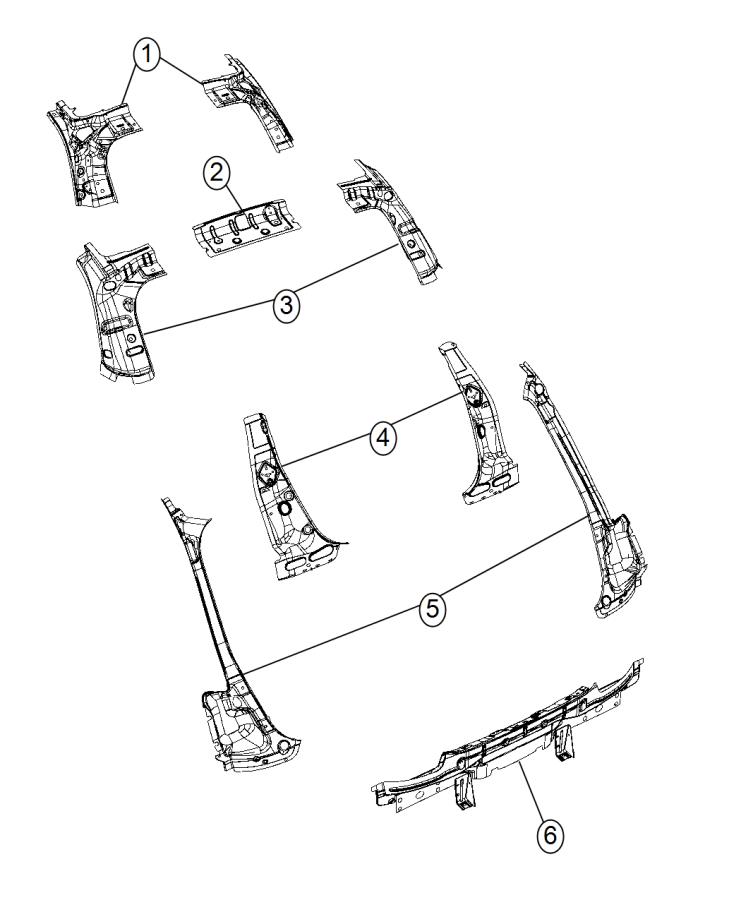 Diagram Rear Body Panels - Liftgate Closure. for your Fiat 500  