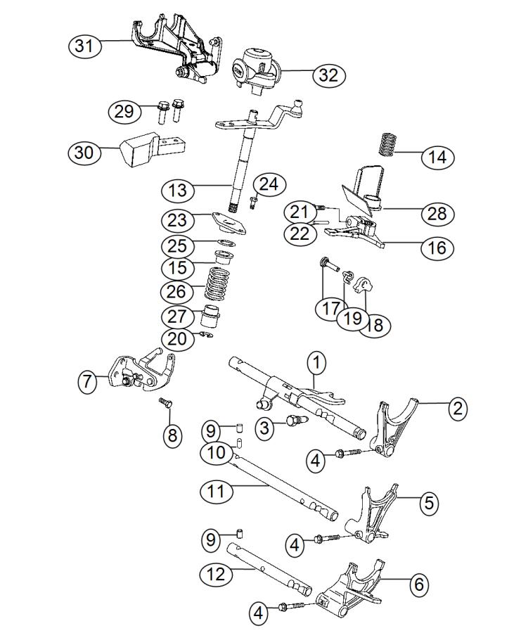 Diagram Shift Forks And Rails. for your Fiat 500X  