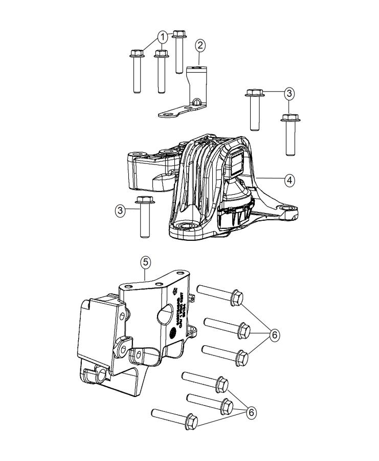 Diagram Engine Mounting Right Side FWD 1.4L [1.4L I4 FIRE MAIR 16V Eng (E0-E22)]. for your 1999 Chrysler 300  M 