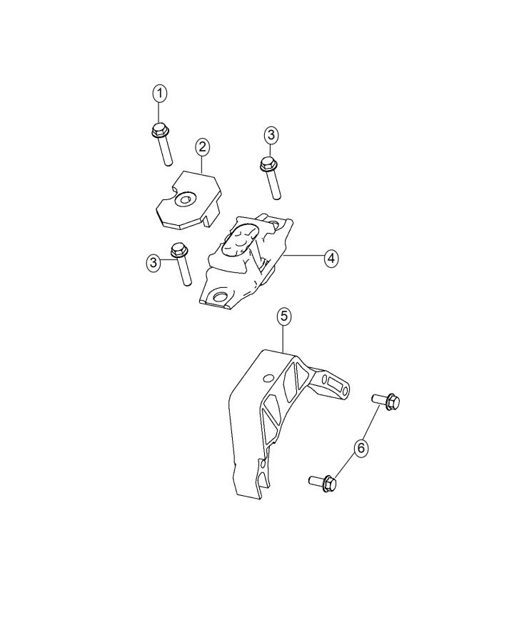 Diagram Engine Mounting Left Side FWD 1.4L Turbocharged [1.4L I4 16V MultiAir Turbo Engine]. for your 2001 Chrysler 300  M 