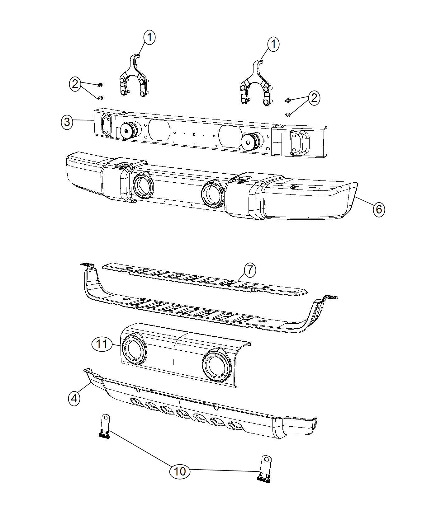 Diagram Bumper, Front. for your Jeep Wrangler  