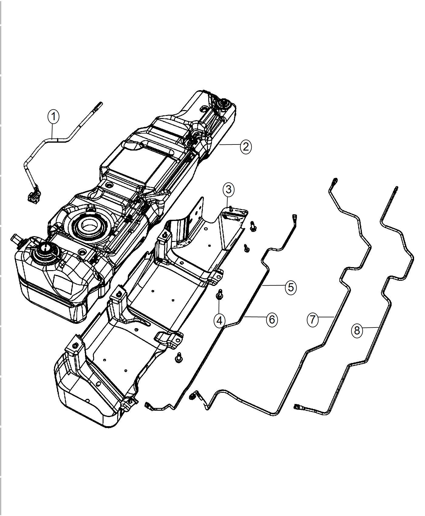 Diagram Fuel Tank. for your 2014 Jeep Wrangler 3.6L V6 M/T 4X4 Unlimited Sport 